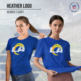 Los Angeles Rams NFL Womens Heather Logo Relaxed Fit T-Shirt - Royal