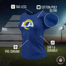Los Angeles Rams NFL Womens Heather Logo Relaxed Fit T-Shirt - Royal