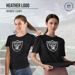 Las Vegas Raiders NFL Womens Heather Logo Relaxed Fit T-Shirt - Black