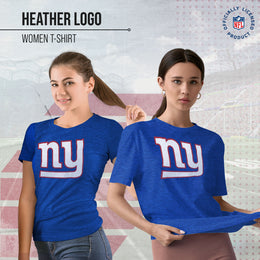 New York Giants NFL Womens Heather Logo Relaxed Fit T-Shirt - Royal