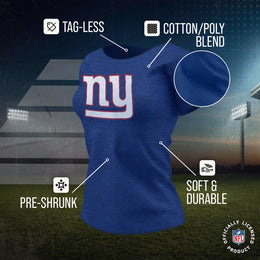 New York Giants NFL Womens Heather Logo Relaxed Fit T-Shirt - Royal