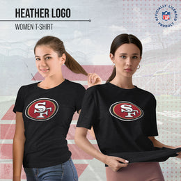 San Francisco 49ers NFL Womens Heather Logo Relaxed Fit T-Shirt - Black