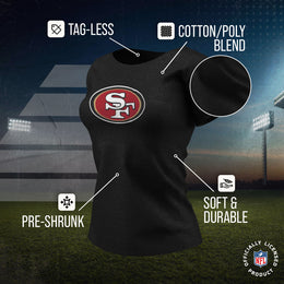 San Francisco 49ers NFL Womens Heather Logo Relaxed Fit T-Shirt - Black
