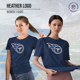 Tennessee Titans NFL Womens Heather Logo Relaxed Fit T-Shirt - Navy