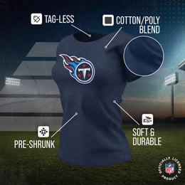 Tennessee Titans NFL Womens Heather Logo Relaxed Fit T-Shirt - Navy