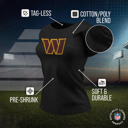 Washington Commanders NFL Womens Heather Logo Relaxed Fit T-Shirt - Black