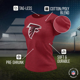 Atlanta Falcons NFL Womens Heather Logo Relaxed Fit T-Shirt - Red