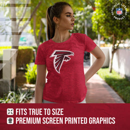 Atlanta Falcons NFL Womens Heather Logo Relaxed Fit T-Shirt - Red