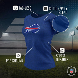 Buffalo Bills NFL Womens Heather Logo Relaxed Fit T-Shirt - Royal