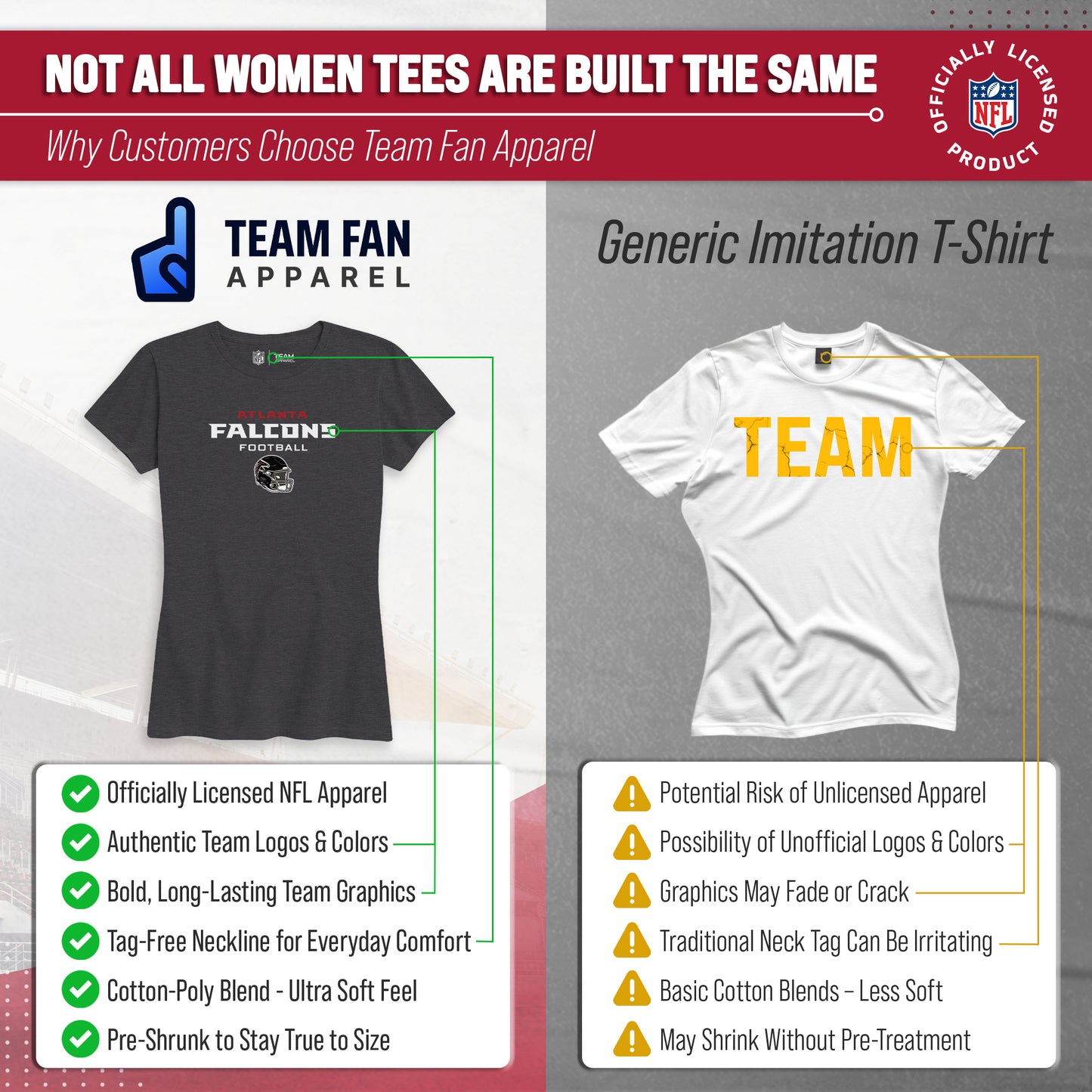 Atlanta Falcons Women's NFL Football Helmet Short Sleeve Tagless T-Shirt - Charcoal