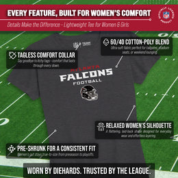 Atlanta Falcons Women's NFL Football Helmet Short Sleeve Tagless T-Shirt - Charcoal