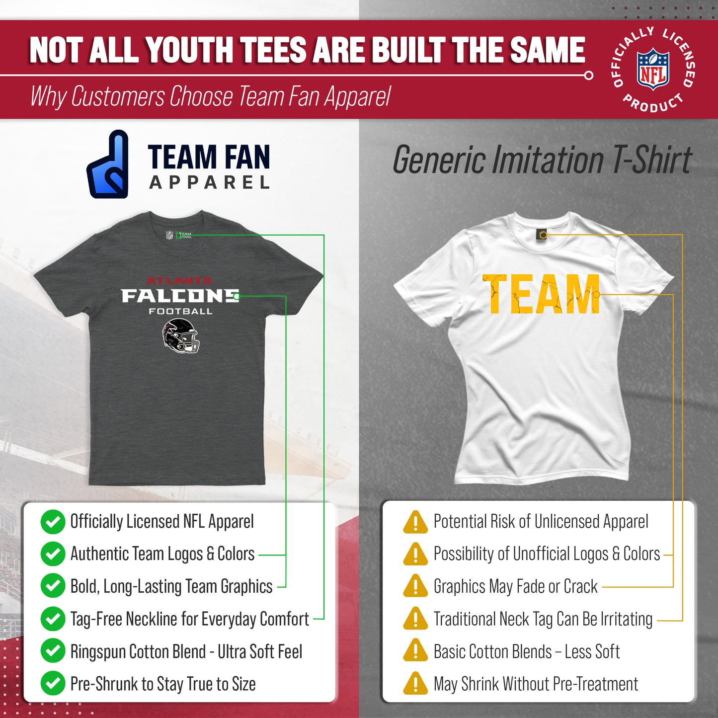 Atlanta Falcons NFL Youth Football Helmet Tagless T-Shirt - Charcoal