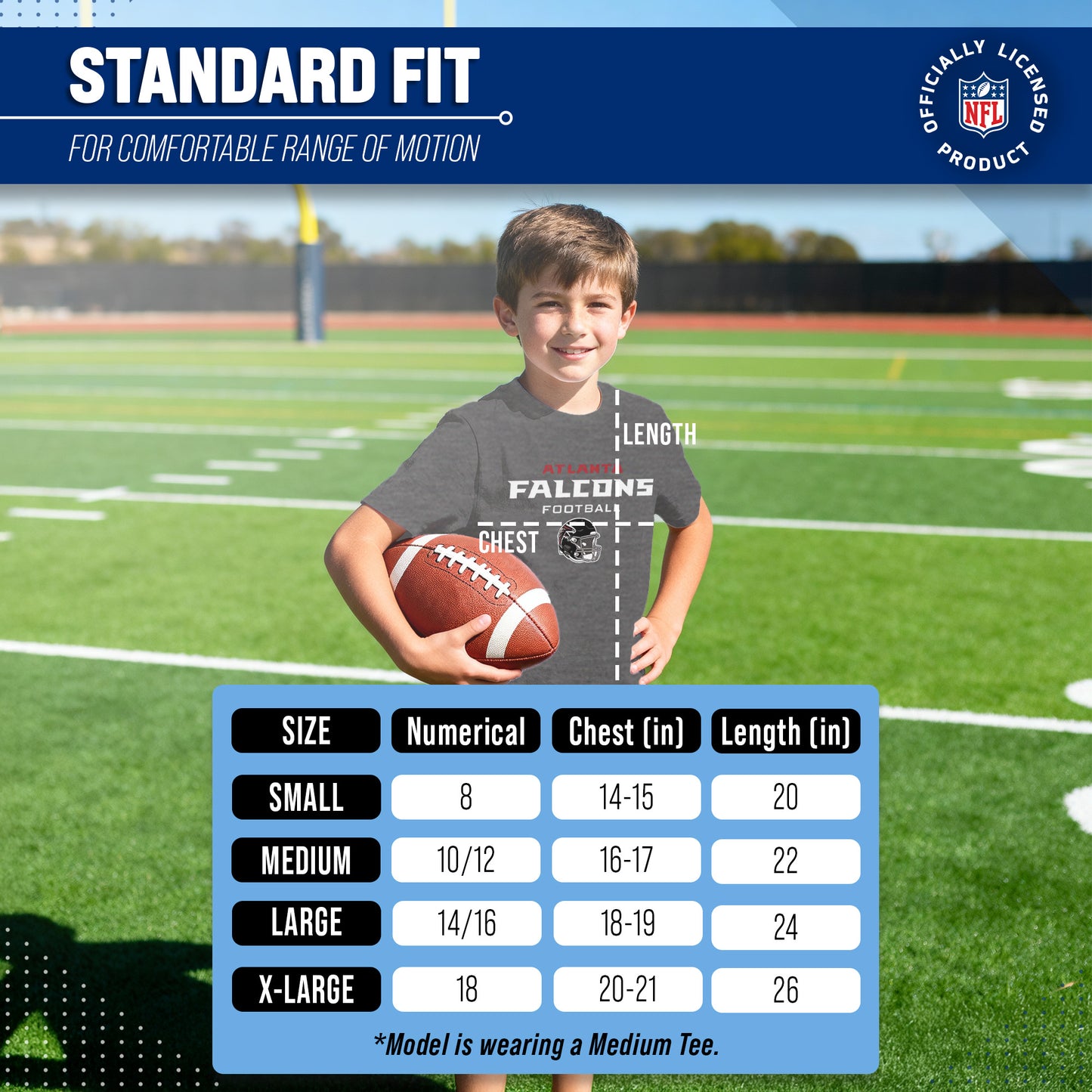 Atlanta Falcons NFL Youth Football Helmet Tagless T-Shirt - Charcoal