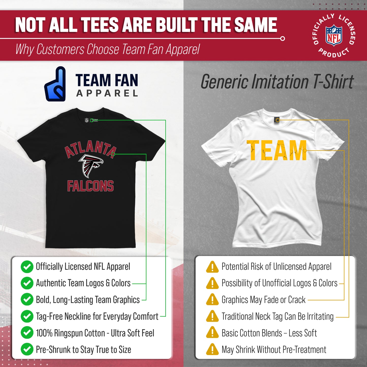 Atlanta Falcons Team Fan Apparel NFL  Gameday T-Shirt - Black