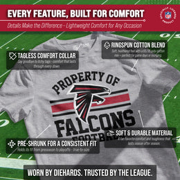 Atlanta Falcons NFL Adult Property Of T-Shirt - Sport Gray