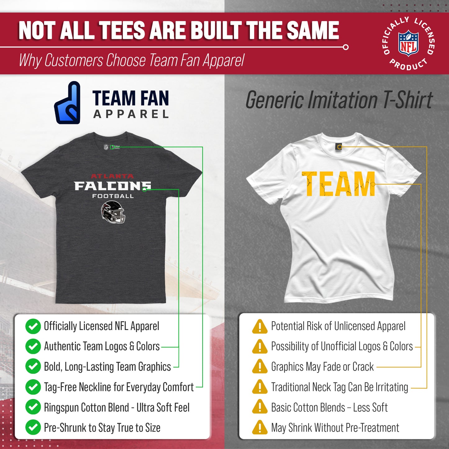 Atlanta Falcons NFL Adult Football Helmet Tagless T-Shirt - Charcoal