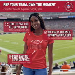 Atlanta Falcons NFL Womens Big Date Tag-Less T-Shirt - Red Heather