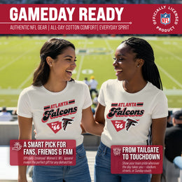 Atlanta Falcons NFL Womens Vintage Charm Tag-Less Soft T-Shirt - Birch