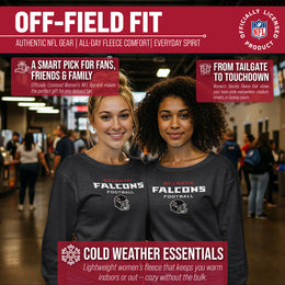 Atlanta Falcons NFL Womens Helmet French Terry Slouchy Top - Charcoal