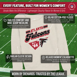 Atlanta Falcons NFL Womens Vintage Charm French Terry Slouchy Top - Birch