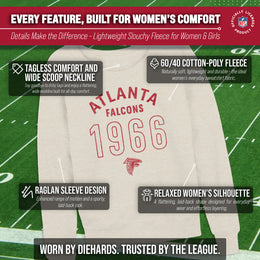 Atlanta Falcons NFL Womens Big Date French Terry Slouchy Top - Natural