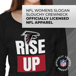 Atlanta Falcons NFL Womens Plus Size Team Slogan Crew Neck - Black