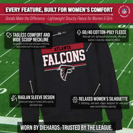 Atlanta Falcons NFL Womens Team Block French Terry Slouchy Top - Charcoal