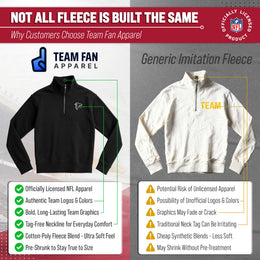 Atlanta Falcons NFL Adult Unisex Team Logo Quarter Zip Pullover Sweatshirt - Black