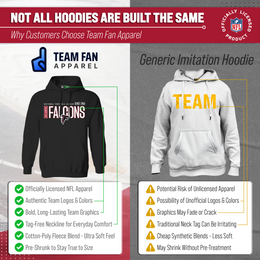 Atlanta Falcons NFL Adult Unisex Modern Endzone Soft Fleece Hooded Sweatshirt - Black