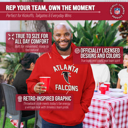 Atlanta Falcons NFL Adult Unisex Retro Gameday Ultra Soft Fleece Hooded Sweatshirt - Red