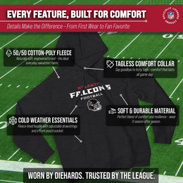 Atlanta Falcons Adult NFL Football Helmet Heather Hooded Sweatshirt  - Charcoal