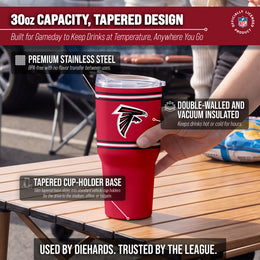 Atlanta Falcons  30 oz Stripe Powder Coat Tumbler | NFL Stainless - Red