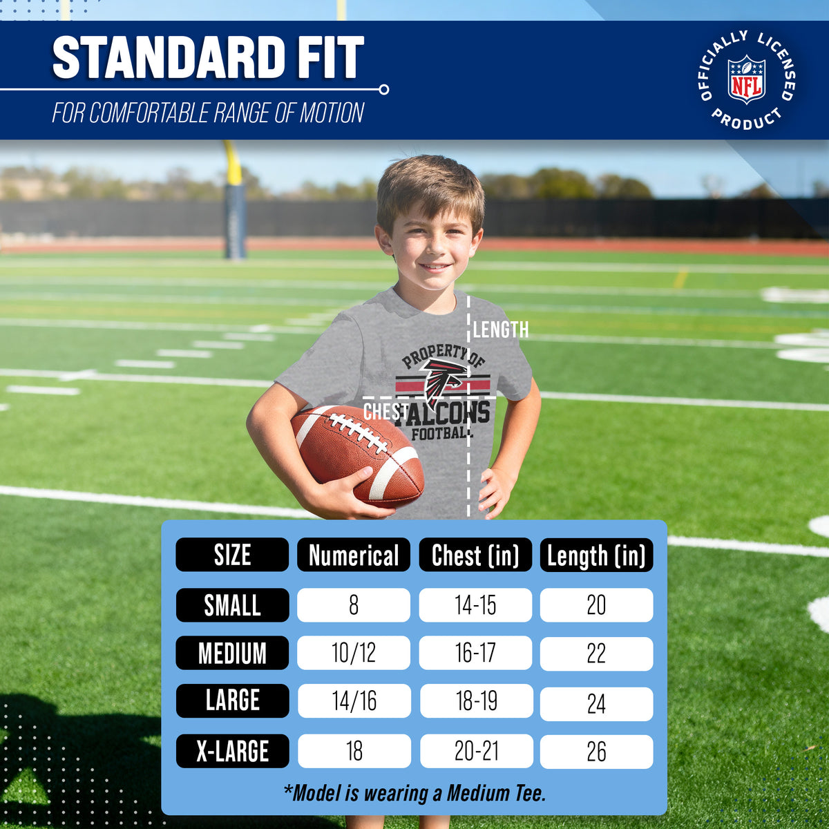 Atlanta Falcons NFL Youth Property Of Short Sleeve Lightweight T Shirt - Sport Gray