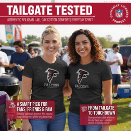 Atlanta Falcons Women's NFL Ultimate Fan Logo Short Sleeve T-Shirt - Black