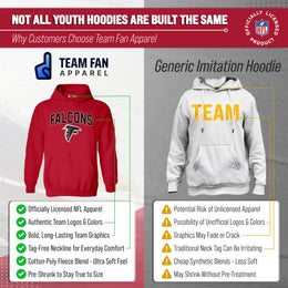 Atlanta Falcons NFL Youth Home Team Hoodie- Kids Hooded Sweatshirt - Red