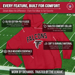 Atlanta Falcons NFL Youth Home Team Hoodie- Kids Hooded Sweatshirt - Red