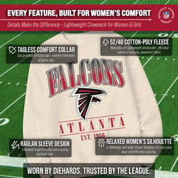 Atlanta Falcons Womens NFL Starstruck Crewneck Pullover - Cream