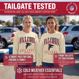 Atlanta Falcons Womens NFL Starstruck Crewneck Pullover - Cream