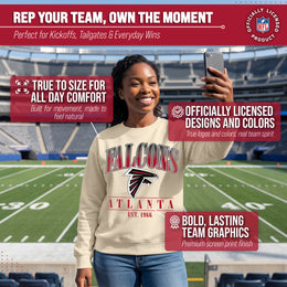 Atlanta Falcons Womens NFL Starstruck Crewneck Pullover - Cream
