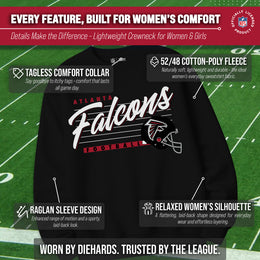 Atlanta Falcons Womens NFL Scrimmage Line Crewneck Pullover - Black