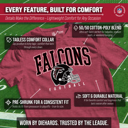 Atlanta Falcons NFL Adult All Star Heather Tag-Less T-Shirt - Red Heather