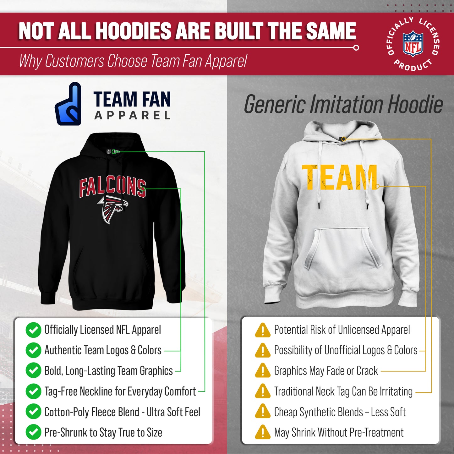 Atlanta Falcons NFL Home Team Hoodie - Black