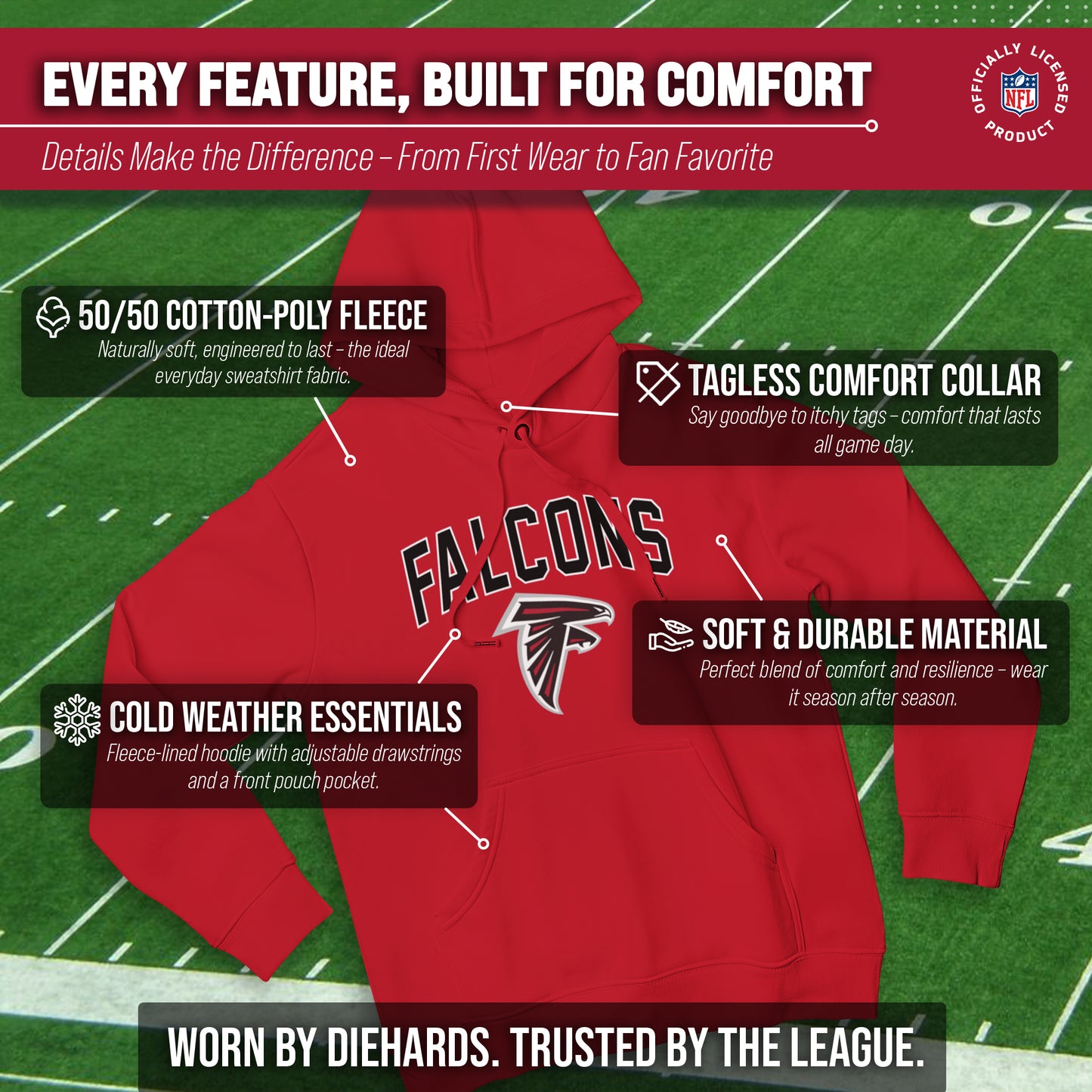 Atlanta Falcons NFL Home Team Hoodie - Red