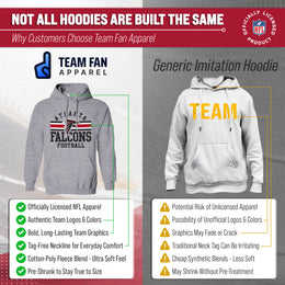 Atlanta Falcons NFL Team Stripe Hooded Sweatshirt- Soft Pullover Sports Hoodie For Men & Women - Sport Gray