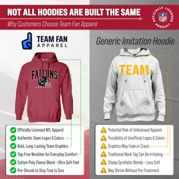 Atlanta Falcons NFL Adult Unisex All Star Soft Fleece Hooded Sweatshirt - Red Heather