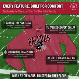 Atlanta Falcons NFL Adult Unisex All Star Soft Fleece Hooded Sweatshirt - Red Heather