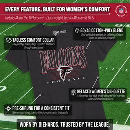 Atlanta Falcons NFL Womens Overtime Blueprint Tag-Less T-Shirt - Black