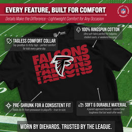 Atlanta Falcons NFL Youth Repeating Logo Football T-Shirt - Black