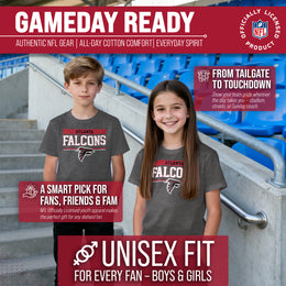 Atlanta Falcons NFL Youth Short Sleeve Charcoal T Shirt - Charcoal
