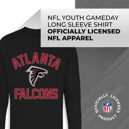 Atlanta Falcons NFL Gameday Youth Football Long Sleeve Shirt - Black